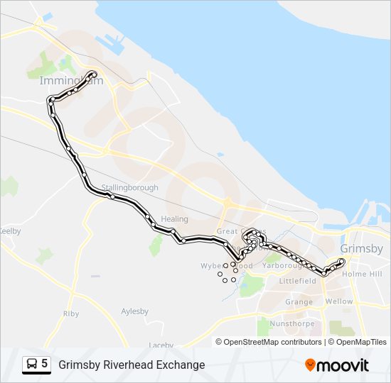 5 Bus Line Map
