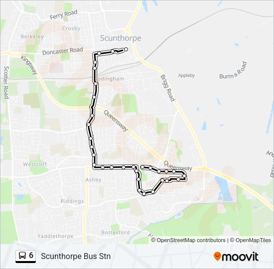 6 Route: Schedules, Stops & Maps - Scunthorpe Bus Stn (Updated)