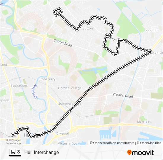 8 Route: Schedules, Stops & Maps - Hull Interchange (Updated)