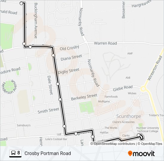 8 Bus Line Map