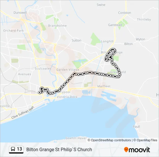 13 Bus Line Map