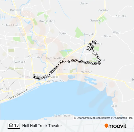 13 Bus Line Map