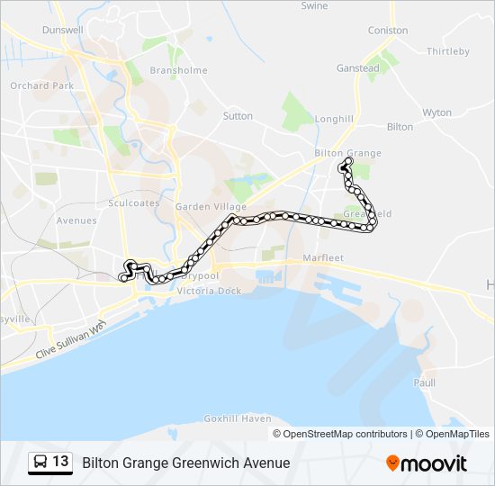 13 Bus Line Map