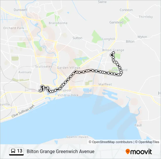 13 Bus Line Map