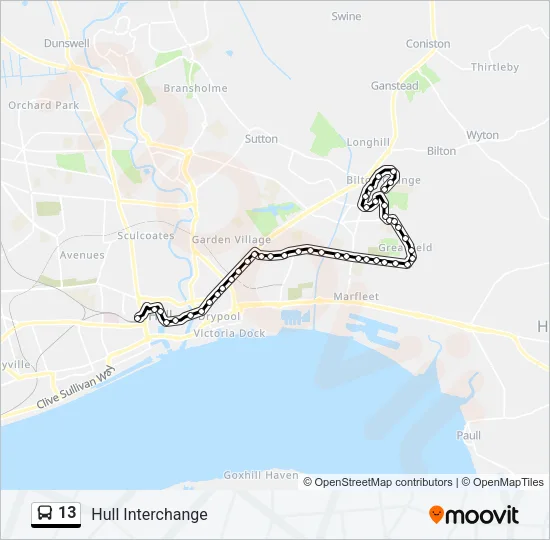 13 Bus Line Map