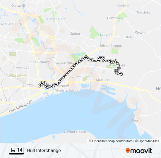 14 Bus Line Map