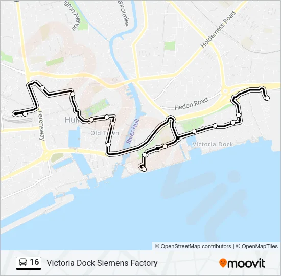 16 Bus Line Map