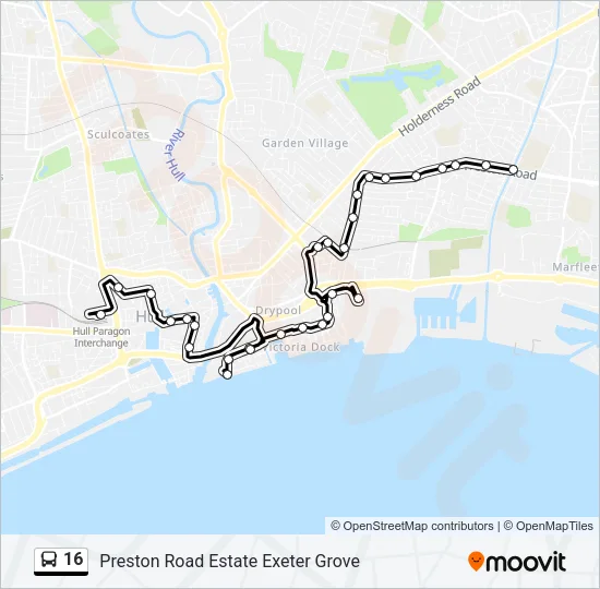 16 Bus Line Map