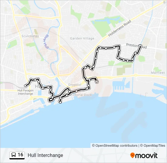 16 Bus Line Map