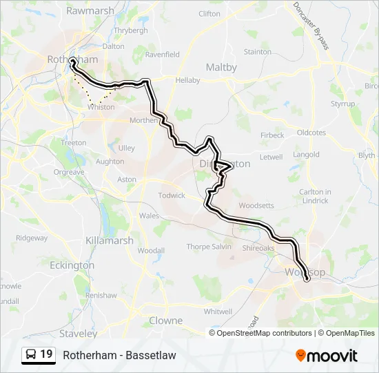 19 Bus Line Map