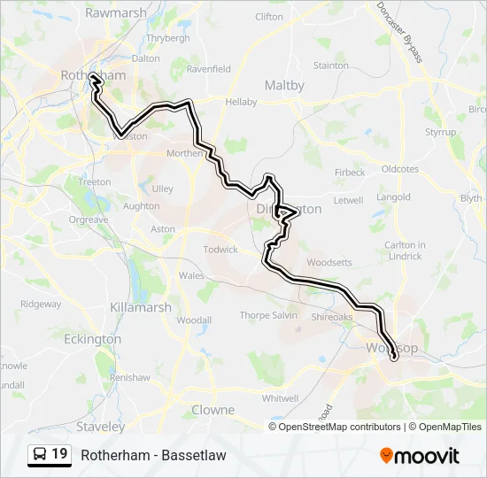 19 Bus Line Map