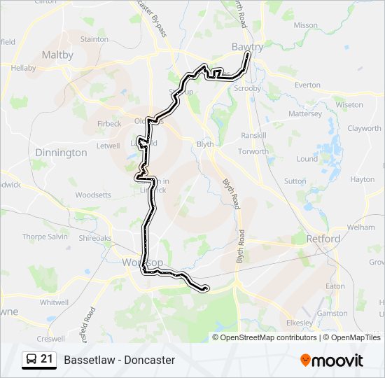 21 Bus Line Map