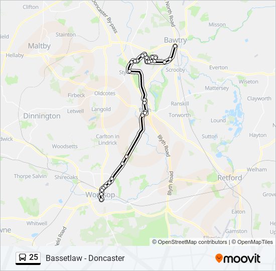 25 Route: Schedules, Stops & Maps - Bawtry (Updated)