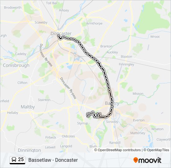 25 Bus Line Map