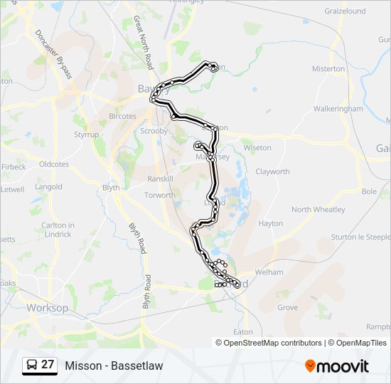 27 Bus Line Map