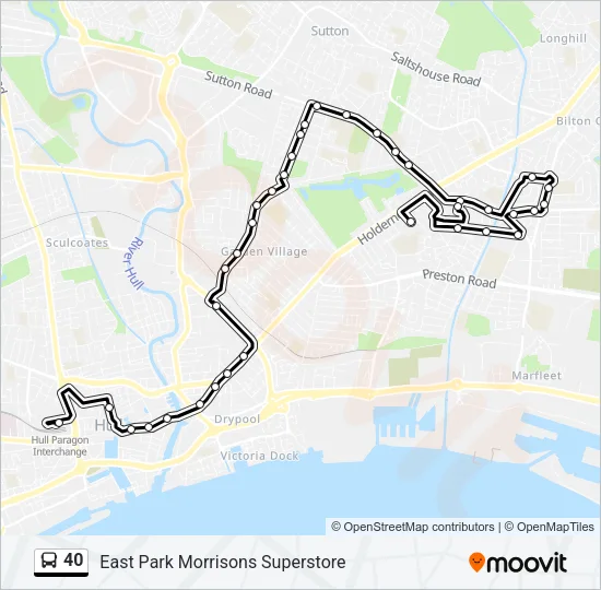 40 Bus Line Map