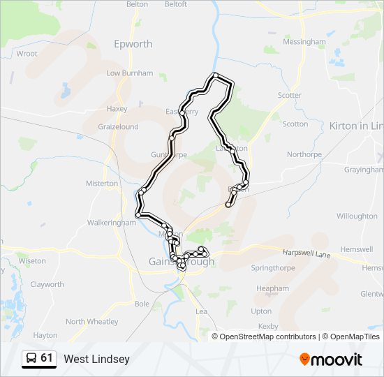 61 Bus Line Map