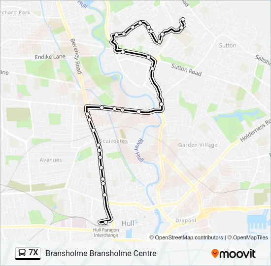 7X Bus Line Map