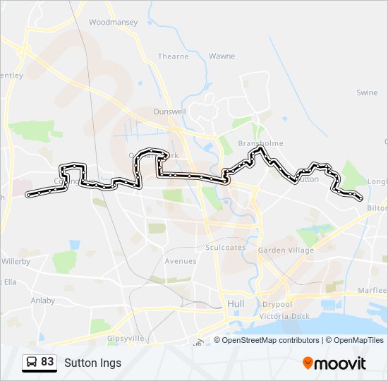 83 bus Line Map