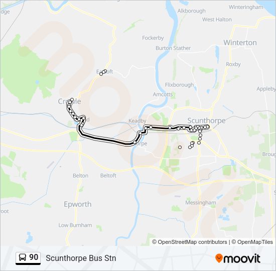 90 Bus Line Map