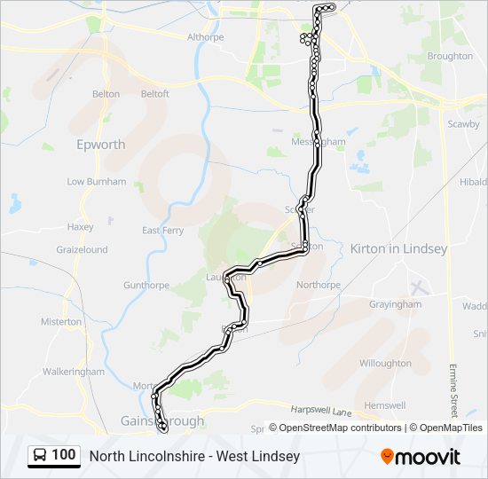 100 Bus Line Map