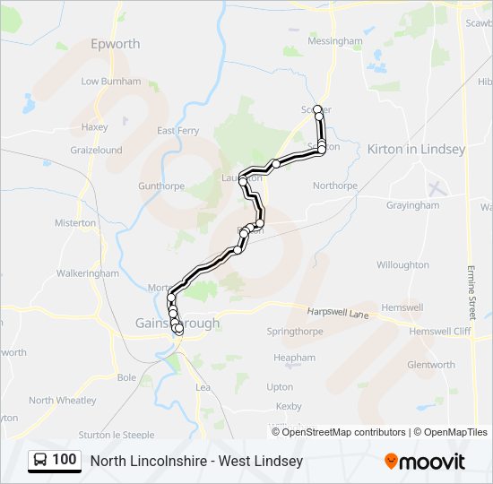 100 Bus Line Map