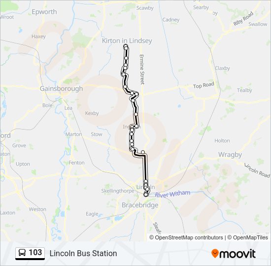 103 Bus Line Map