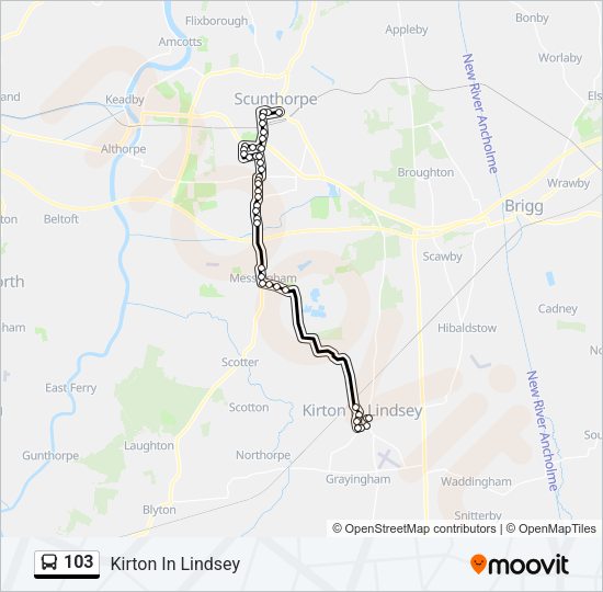 103 Bus Line Map