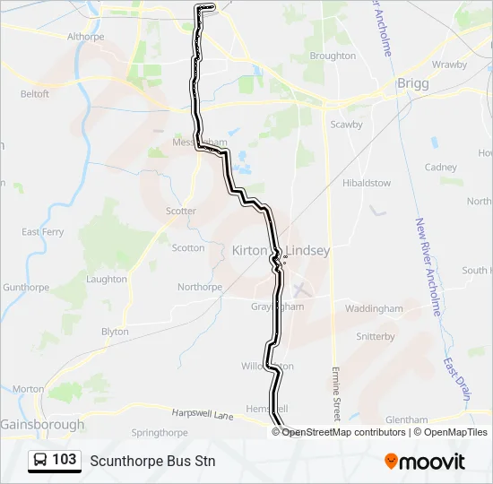 103 Bus Line Map