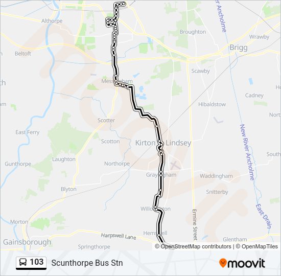 103 Bus Line Map