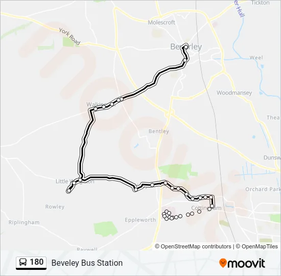 180 Bus Line Map