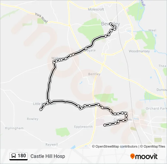 180 Route: Schedules, Stops & Maps - Castle Hill Hosp (Updated)