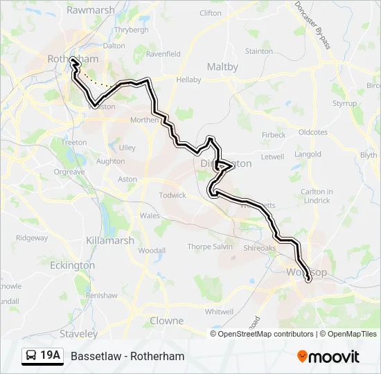 19A Bus Line Map