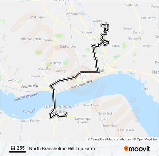 255 Bus Line Map