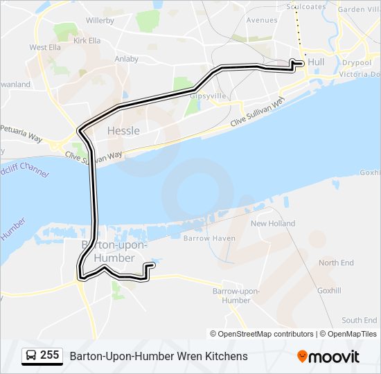 255 Bus Line Map