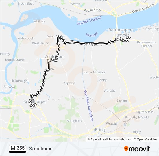 355 Bus Line Map