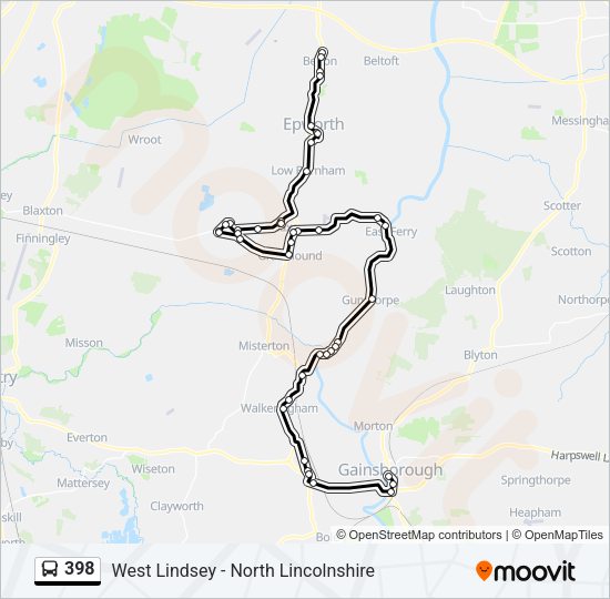 398 Bus Line Map