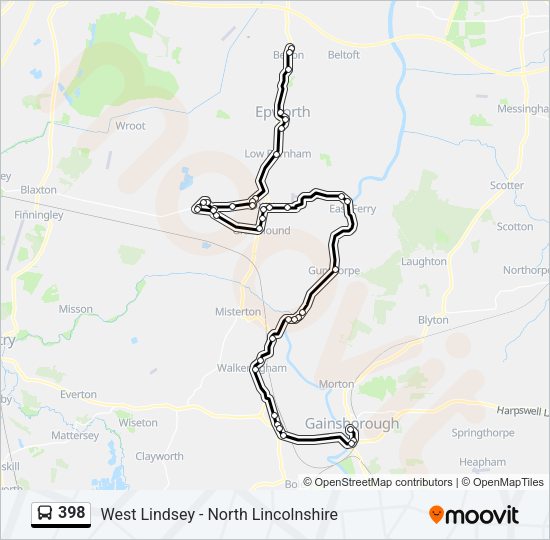 398 Bus Line Map