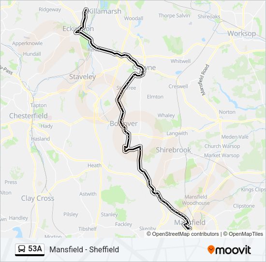 53A Bus Line Map