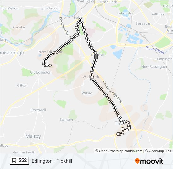 552 Bus Line Map