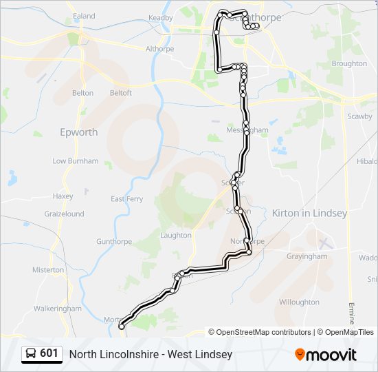 601 Bus Line Map