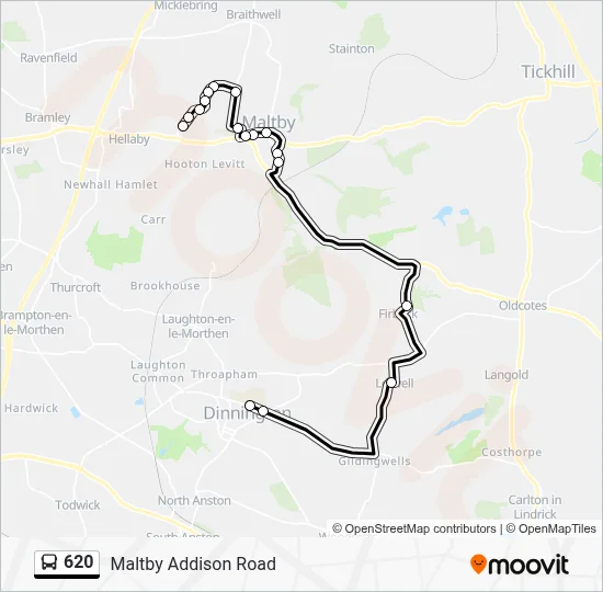 620 Route: Schedules, Stops & Maps - Maltby Addison Road (Updated)