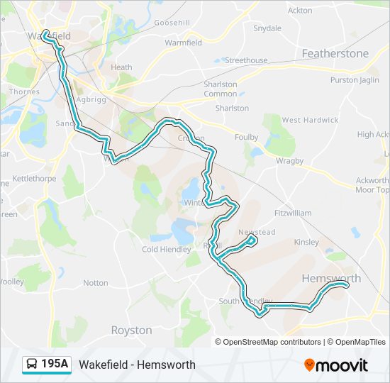 195A bus Line Map