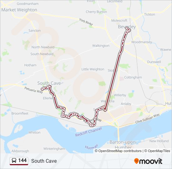 144 bus Line Map