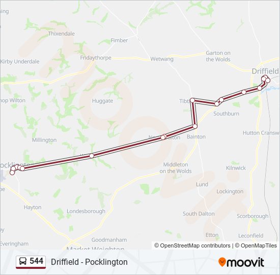 544 bus Line Map