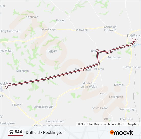 544 Bus Line Map