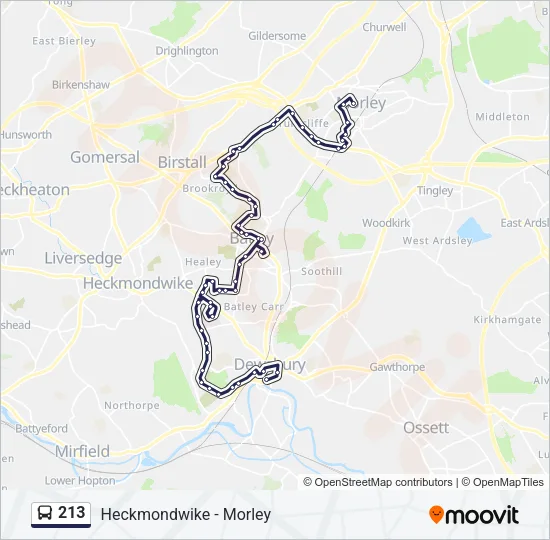213 Bus Line Map