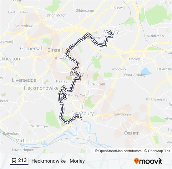 213 Bus Line Map