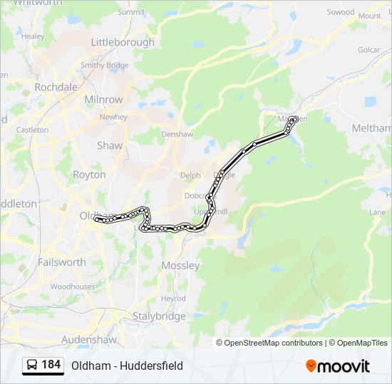 184 bus Line Map