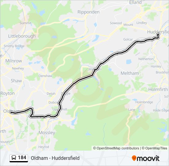 184 bus Line Map